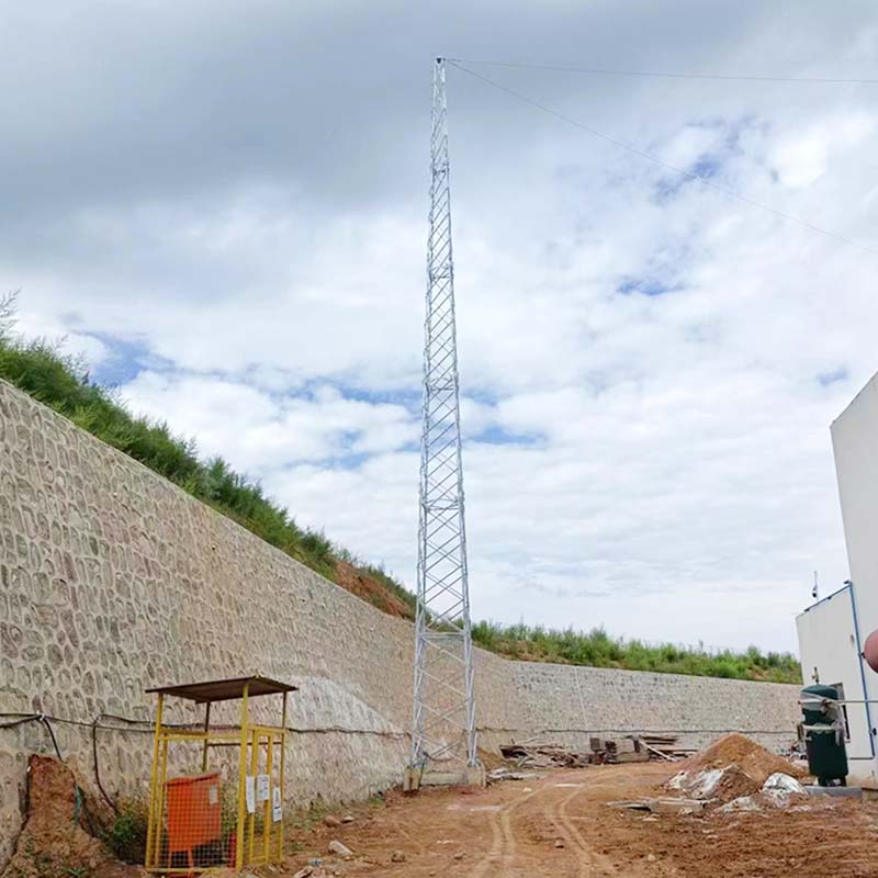 Torre di protezione contro i fulmini sul tetto angolare a quattro colonne